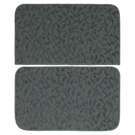 Garland Rug Ivy Polypropylene Indoor Accent Rug Set, 2 Piece Slice Set (18"x28" Slice, & 18"x28") Cinder Gray