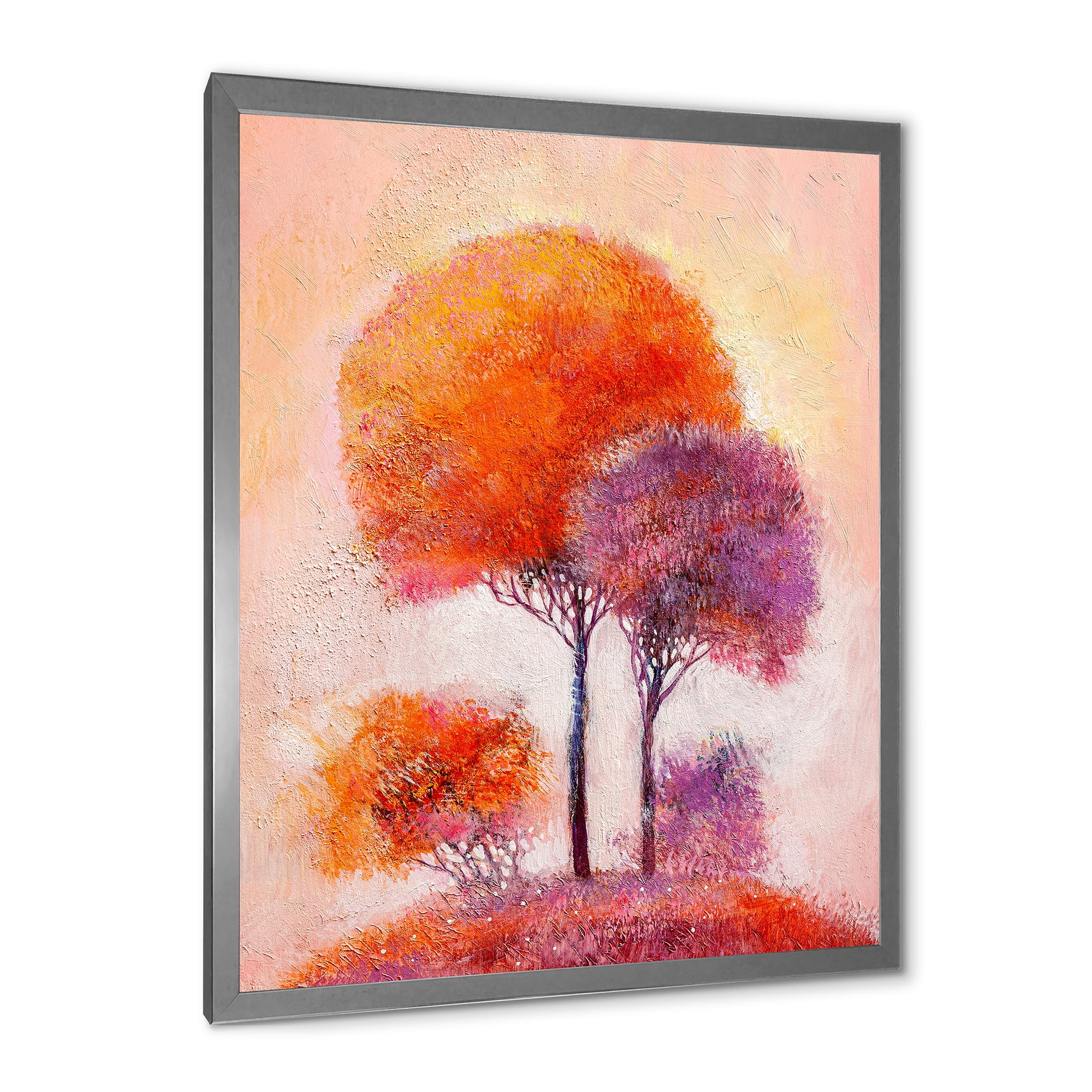 Designart 'Colourful Trees Abtract Impression I' Traditional Framed Art Print