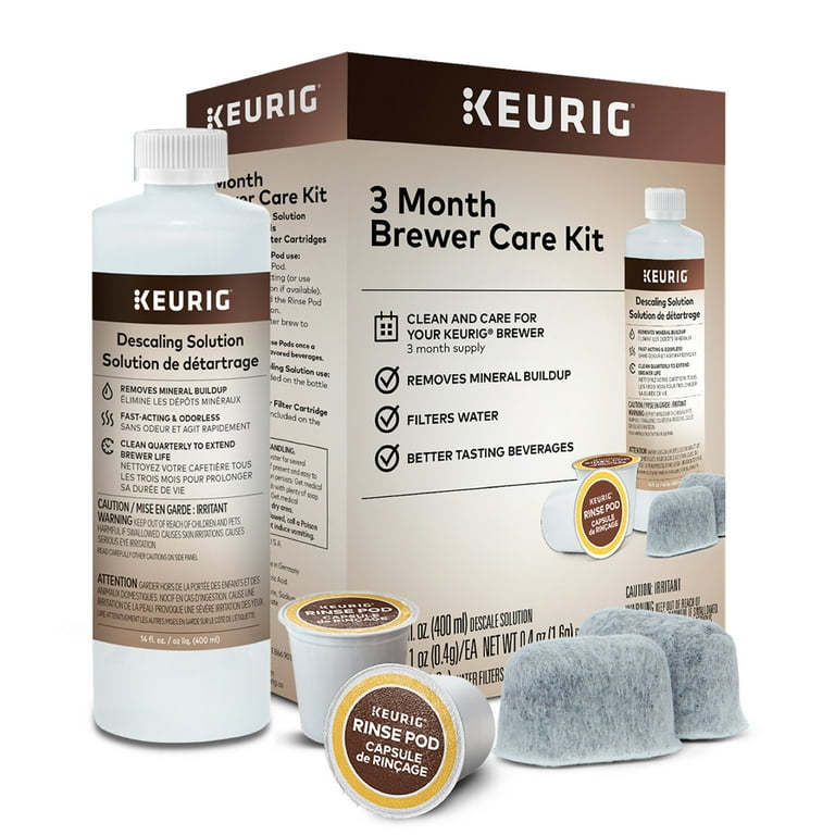 Keurig 3 month Brewer Maintenance Kit with Rinse Pods Descale Solution and Filter Cartridges