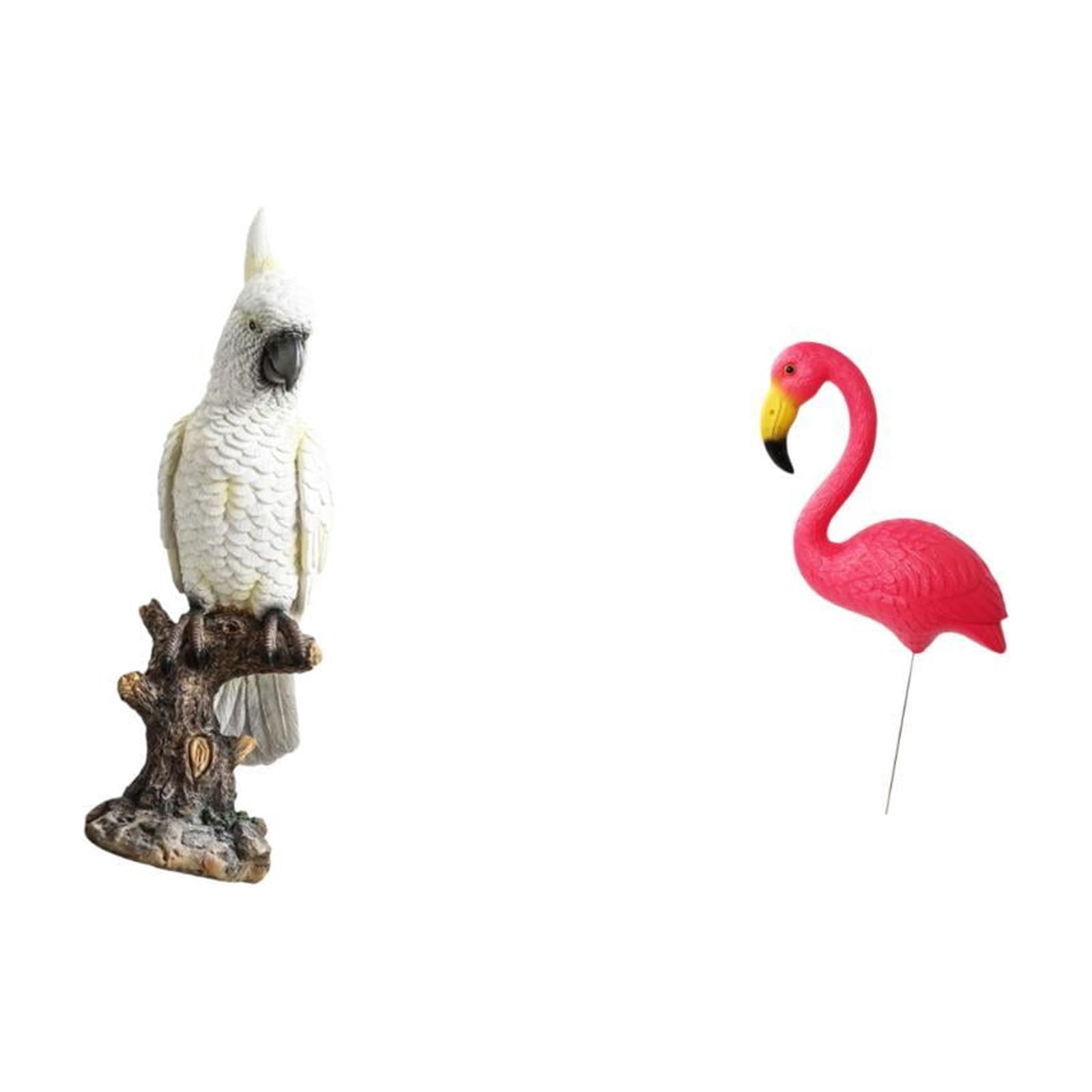 CarpNettore Parrot Bird Statue Animal Sculpture Resin Indoor Decorative Figurine Desktop Ornament for Desk Table Centerpiece Fireplace Cabinet Yard Art Ornament Backyard Fairy Garden
