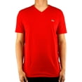thumbnail image 2 of Lacoste Solid V-Neck Prima-Cotton Red T-Shirt, 2 of 2