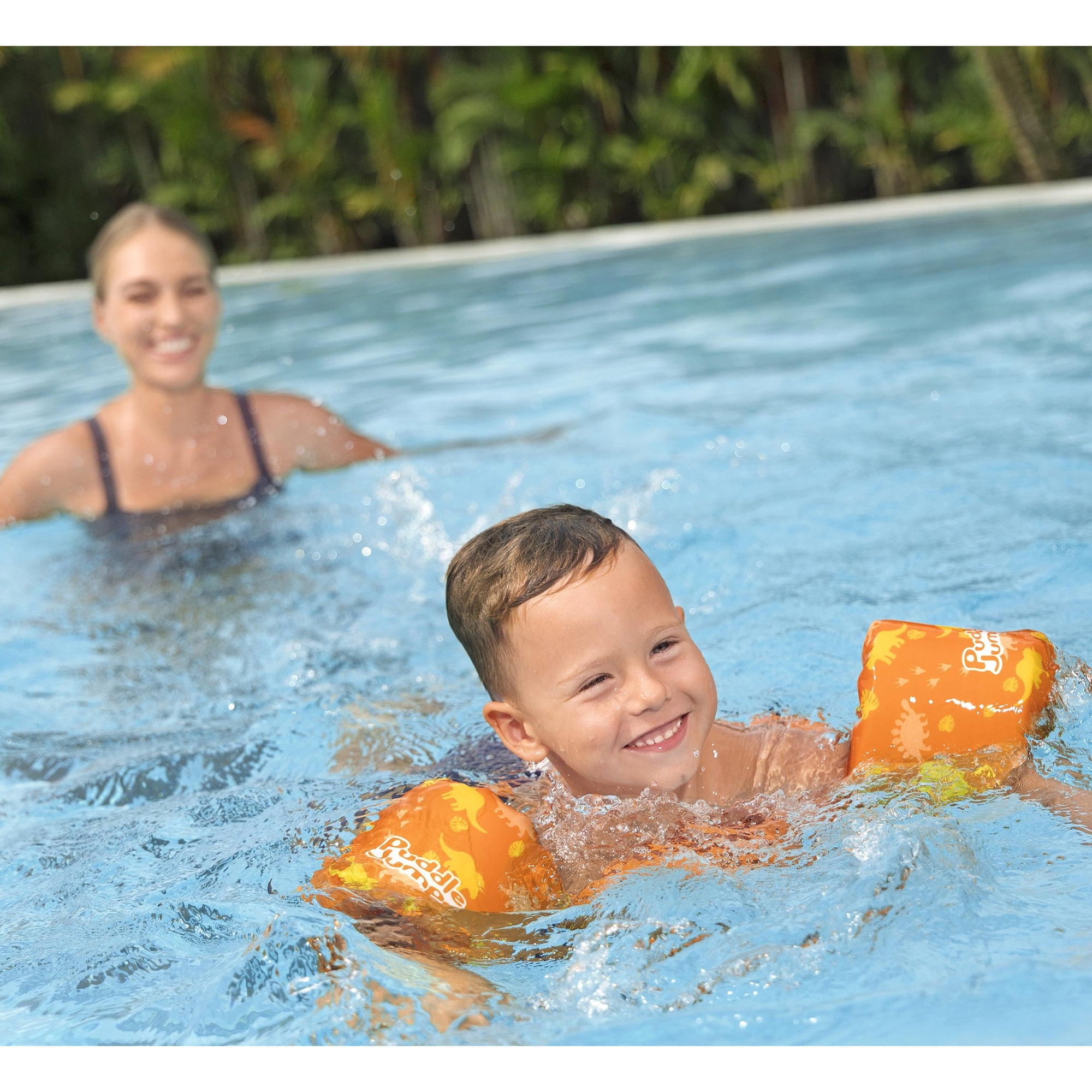 Puddle Jumper: Fabric Life Vest With Armbands - T-Rex - Float Jacket, Swim & Water Accessory, Adjustable Back Buckle, 33-55lb Cap, Toddlers & Kids 2+