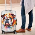 thumbnail image 4 of Watercolor Drip Bulldog Pop Art Colorful Portrait Artwork Travel Luggage Cover Dog Lover Gifts Idea Suitcase Dust Protective Decor - 01009, 4 of 5