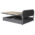 thumbnail image 7 of Queen Size Lift Up Storage Bed Frame with Hydraulic Storage System, Teddy Fleece Upholstered Platform Bed with Headboard for Bedroom, No Spring Box Needed, Gray, 7 of 7
