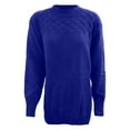 thumbnail image 4 of Bibifish Womens Sweaters Crewneck Long Sleeve Soft Fall Winter Cable Knit Sweaters Casual Oversized Casual Knitted Ladies Pullover Tops, 4 of 4