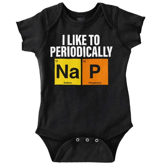 Periodic Table Funny Nap Sleep Lovers Romper Boys or Girls Infant Baby Brisco Brands NB