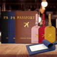 thumbnail image 2 of GLW Simple Pasaporte Titular Y Equipaje Etiqueta Cuero Conjuntos De Viaje Pareja Cubierta Glow huangjie unisex, 2 of 2