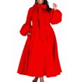 thumbnail image 2 of Elainilye Fashion Wedding Guest Dresses for Women Versatile Retraction Solid Split Waist Wrapped Large Hem Long Dress,Red, 2 of 8
