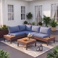 thumbnail image 5 of Poteban 5-piece Outdoor Patio Furniture Set with Modular Sofa, ,L-Shaped  Outdoor Conversation Set with Coffee Table for Backyard,Lawn,Garden,Navy Blue, 5 of 11