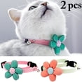thumbnail image 2 of 2PCS Flower Cat Collar Bell Design Adjustable Pet Neck Collar Kitten Collar, 2 of 10