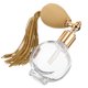 thumbnail image 5 of Frasco pequeño de perfume de cristal transparente con borlas doradas de pulverización larga, atomizador, bomba, botellas de vidrio rellenables vintage para maquillaje., 5 of 5