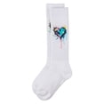 thumbnail image 3 of MeMoi Girls Colorful "Splatter Heart" Ribbed Cotton-Blend Knee High Sock - Girls - Female, 2, White, 3 of 3