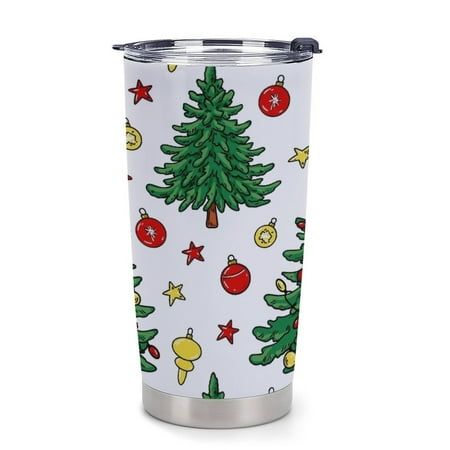 

ANYWAY.GO Thermal Insulation Coffee Travel Mug with Lid Spill Proof Christmas Colorful Merry Happy New Portable Thermal Thermal Cup for Car 20oz