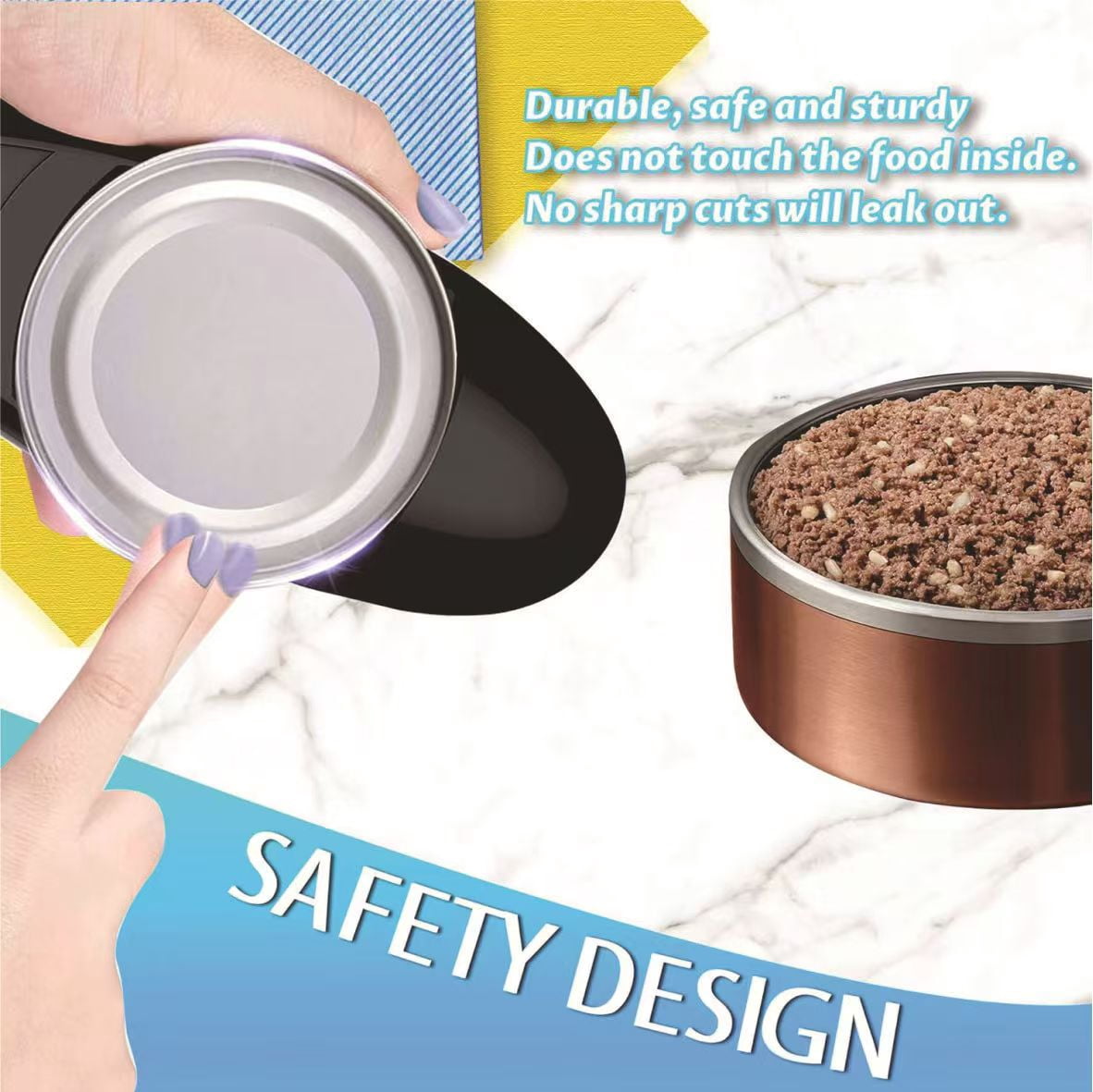 Electric can opener, no sharp edge can opener, one touch electric can automatic shutdown, small kitchen tool for elderly people.