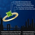 thumbnail image 2 of Gem Stone King 14K Two Tone Gold Green Peridot and Lab Grown Diamond Engagement Ring for Women | 0.89 Cttw | Princess 5MM | Gemstone August Birthstone | Size 7, 2 of 6