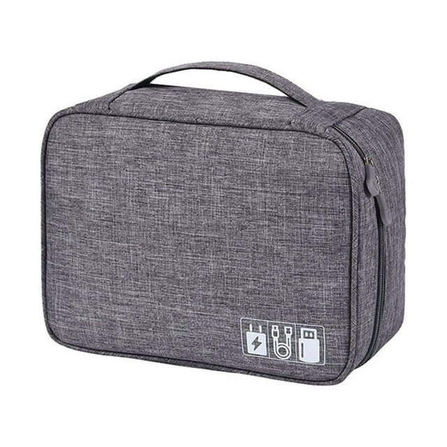 wps Travel Cable Organizer Bag Electronics Accessories Storage Pouch USB Drive Charger Memory Card Case gray