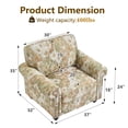 thumbnail image 5 of DREAMSIDEA 2 Pack Floral Accent Chairs with Rolled Arm, Upholstered Living Room Accent Chair with Nailhead Trim&Wood Legs Reading, Square Reading Chair for Bedroom Office Small Spaces-Sand Blooms, 5 of 5