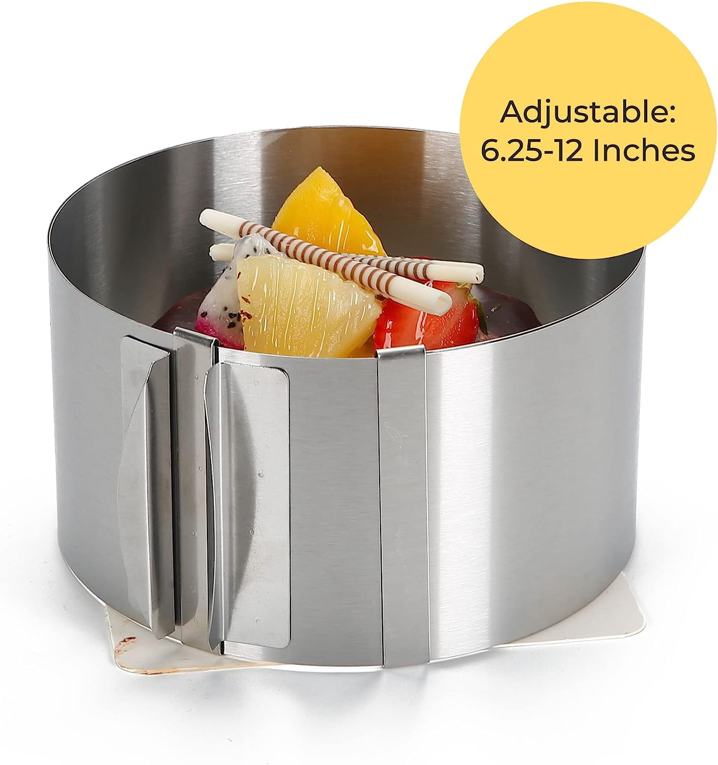 Multipurpose Round Steel Ring, Adjustable Cake Mold Ring for Baking, Premium Quality Functional Baking Gifts, 1 Ring 6.25-12 Inches