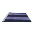 thumbnail image 2 of Ahgly Company Machine Washable Indoor Round Abstract Blue Modern Area Rugs, 6' Round, 2 of 4