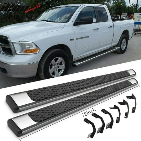Dodge Ram Traction Bars - Fits 09-18 Dodge Ram Quad Cab 78inch OE Style Step Bars Running Boards SS Pair