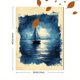 thumbnail image 3 of Qisvanset Framed Canvas Wall Art, 12x16 Inch Blue Coastal Psalm Dorm Bible Verse Wall Print, 3 of 5