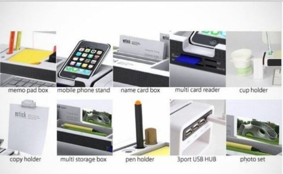 Cyanics Istick Desktop Organizer Computer Desk Accessories 3 Port