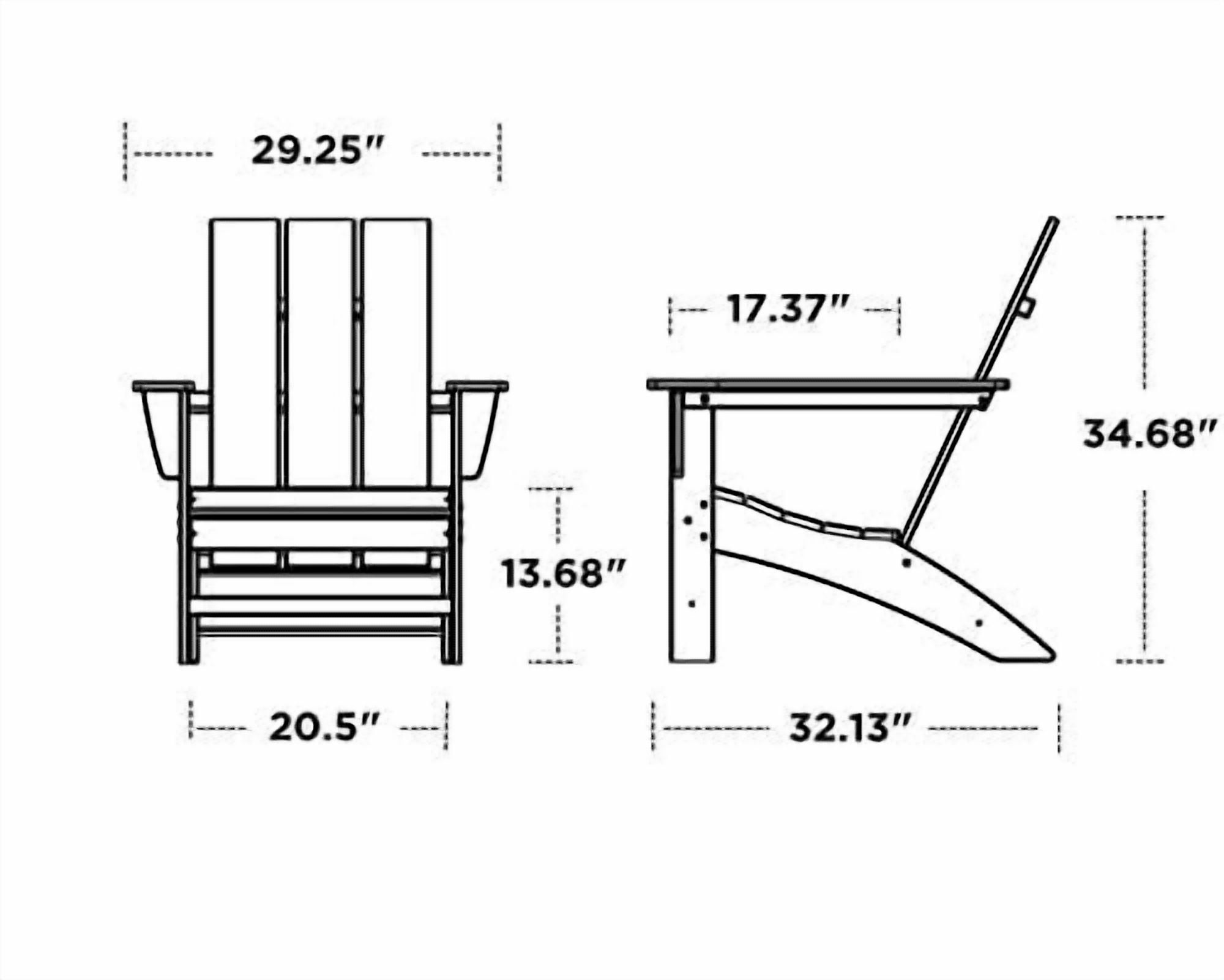 POLYWOOD Modern Outdoor Adirondack Chair in Green
