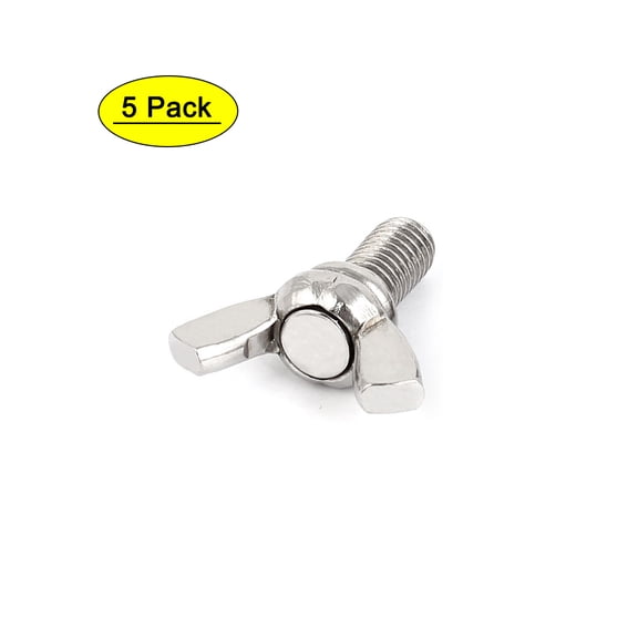 Unique Bargains 304 Stainless Steel Wing Butterfly Thumb Screw Metric M8 1.25mm Pitch 5pcs
