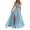 Blue, variant on Women's Formal Elegant Sleeveless Dress - V Neck Maxi Long Slit Homecoming Dress for Juniors Evening Party(Blue/XL)