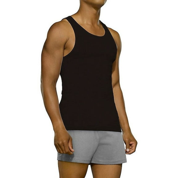 Fruit of the Loom Men's A-Shirts 5 Pack Black Large 42-44