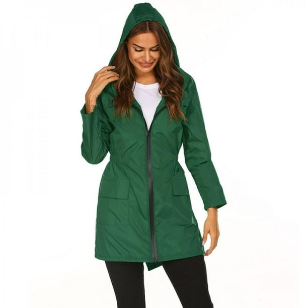 Women's Lightweight Raincoat Waterproof Jacket Hooded Outdoor Hiking Jacket  Long Rain Jackets Rainwear 