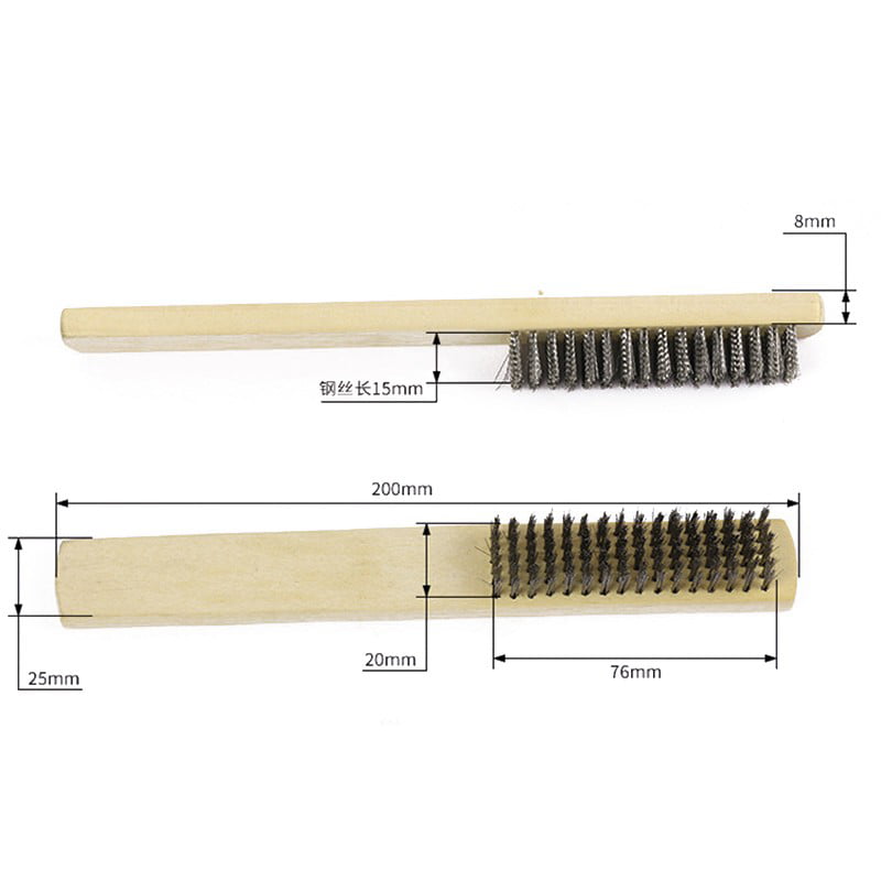 Wire Stainless Steel Wood Handle Brush Cleaning Polishing Metal Rust Clean Tools 