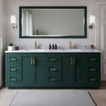 thumbnail image 2 of Wyndham Collection Miranda 84" Wood & Metal Double Bathroom Vanity in Green/Gold, 2 of 7