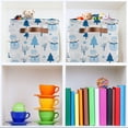 thumbnail image 6 of Yayeee Canvas Storage Basket with Handles for Shelves Fabric Bins Closet Organizer, Blue Simple Cartoon Snowmen, 6 of 8