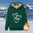 thumbnail image 2 of XPMWRP Women's Fleece Lined Thermal Hoodies Sweatshirts Heart Print Pullover Winter Soft Warm Casual Long Sleeve Sweatshirt Green XXXL, 2 of 3