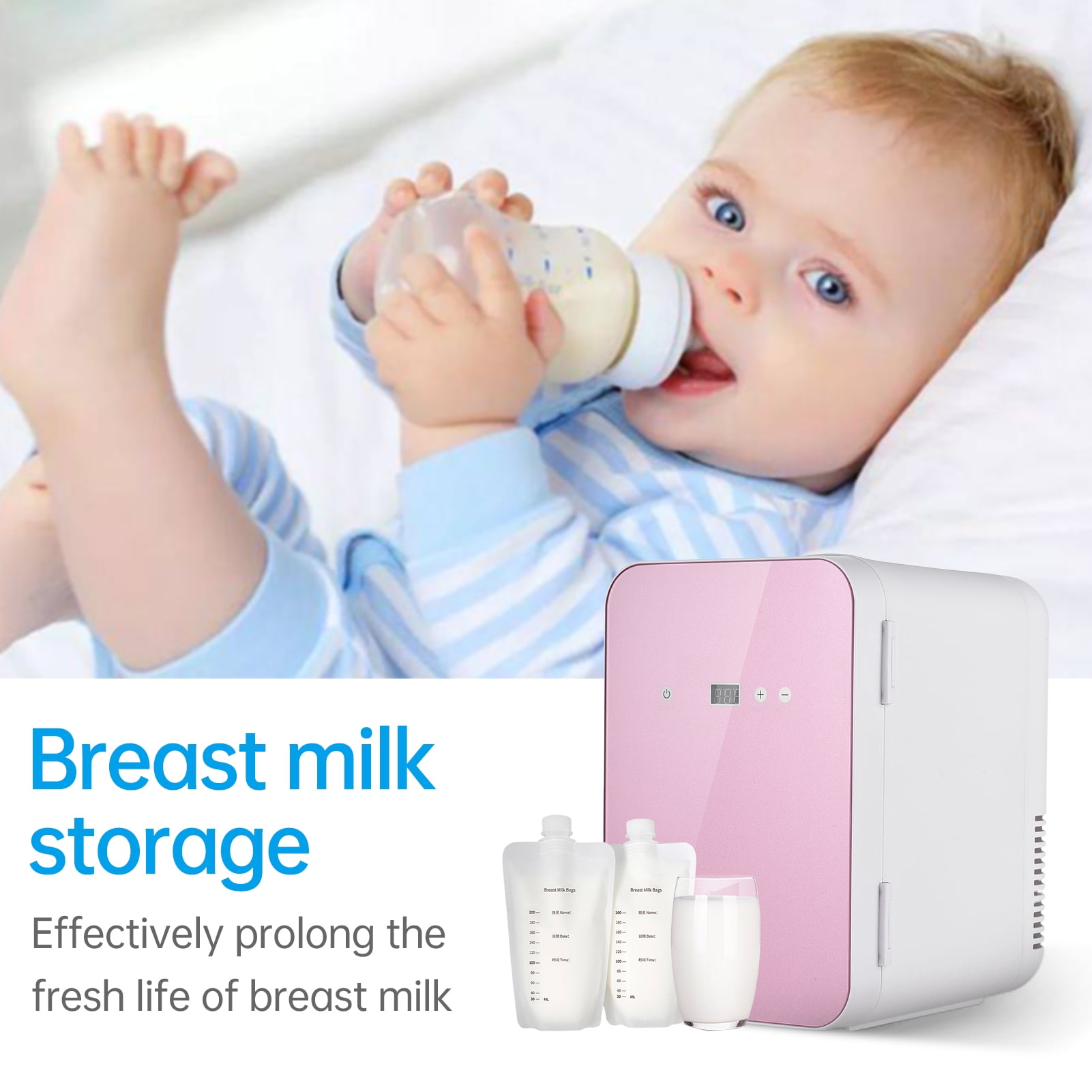 OWSOO  Refrigerator, 8L Capacity Portable Cooler and Warmer Fridge for Car/Bedroom/Office