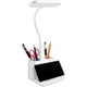 thumbnail image 1 of Lámpara de escritorio LED de 5 W, 3 modos de luz y 3 niveles de brillo ajustables, lámpara de escritorio para niños recargable por USB, cuello de cisne flexible, con portalápices y soporte para teléfo, 1 of 5