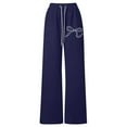 thumbnail image 3 of LRen Girl's Bow Aesthetic Baggy Sweatpants Lightweight Straight Leg Athletic Trousers Joggers Track Pants Back To School Pant with Pockets,Navy,11-12 Years, 3 of 5