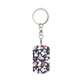 thumbnail image 2 of Uemuo Rabbit And Rose Pattern Rectangular Metal Keychain - Durable, Stylish, and Personalized Key Ring for Men and Women,Engraved Keychain,Gift Slim Sturdy Keychain, 2 of 7