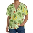 thumbnail image 3 of Wukai Cute Dinosaurs Cartoon Men's Casual Short-Sleeve Button Down Shirt - Lightweight Summer Dress Shirt for Daily Wear-Medium, 3 of 7