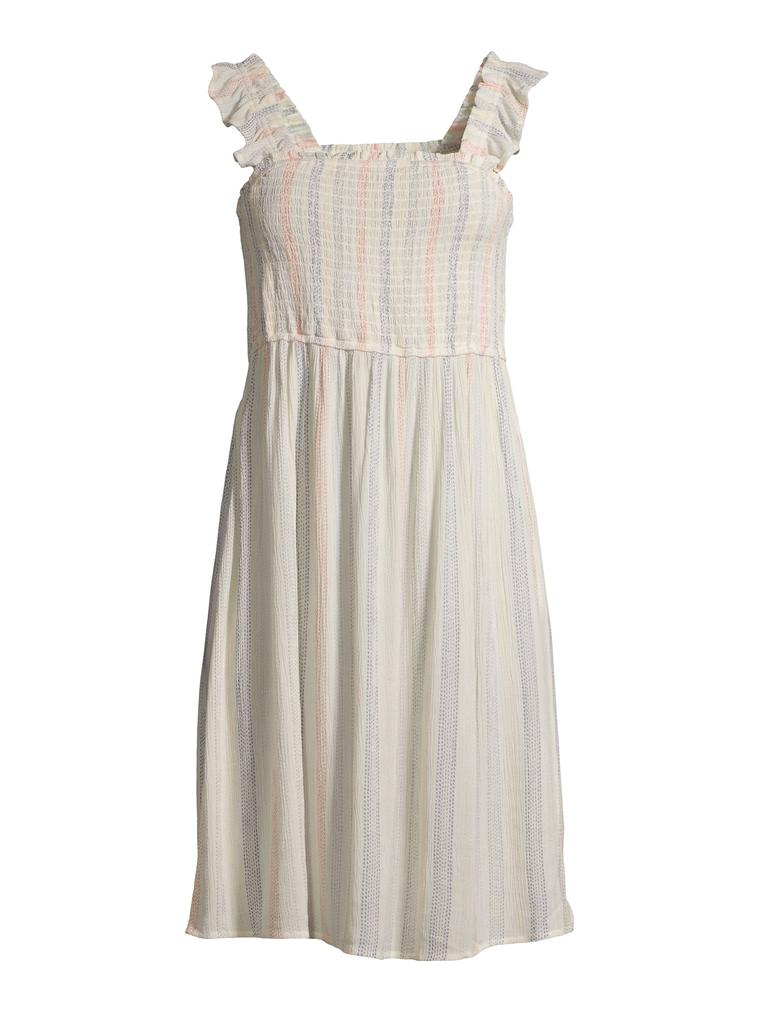 Wild Skye Women's Junior' Smocked Off the Shoulder T-Shirt Dress