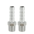 thumbnail image 1 of Accesorios de barbado de acero inoxidable Unique Bargains, conector de manguera barbada macho de 23/64" BSPT 1/4 para aire, agua, aceite, gas, combustible, 2 Pcs, 1 of 1