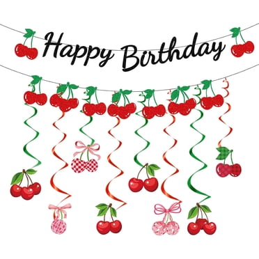 Hotdog Bar Party Decorations Kit - 10 Pc Glitter Banner, Garland & Hanging Swirls For Food Themed Birthday