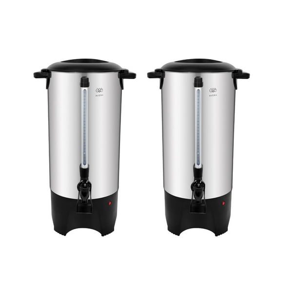 Combo Cafetera Avera Urna acero inoxidable indicador nivel agua 50 tazas