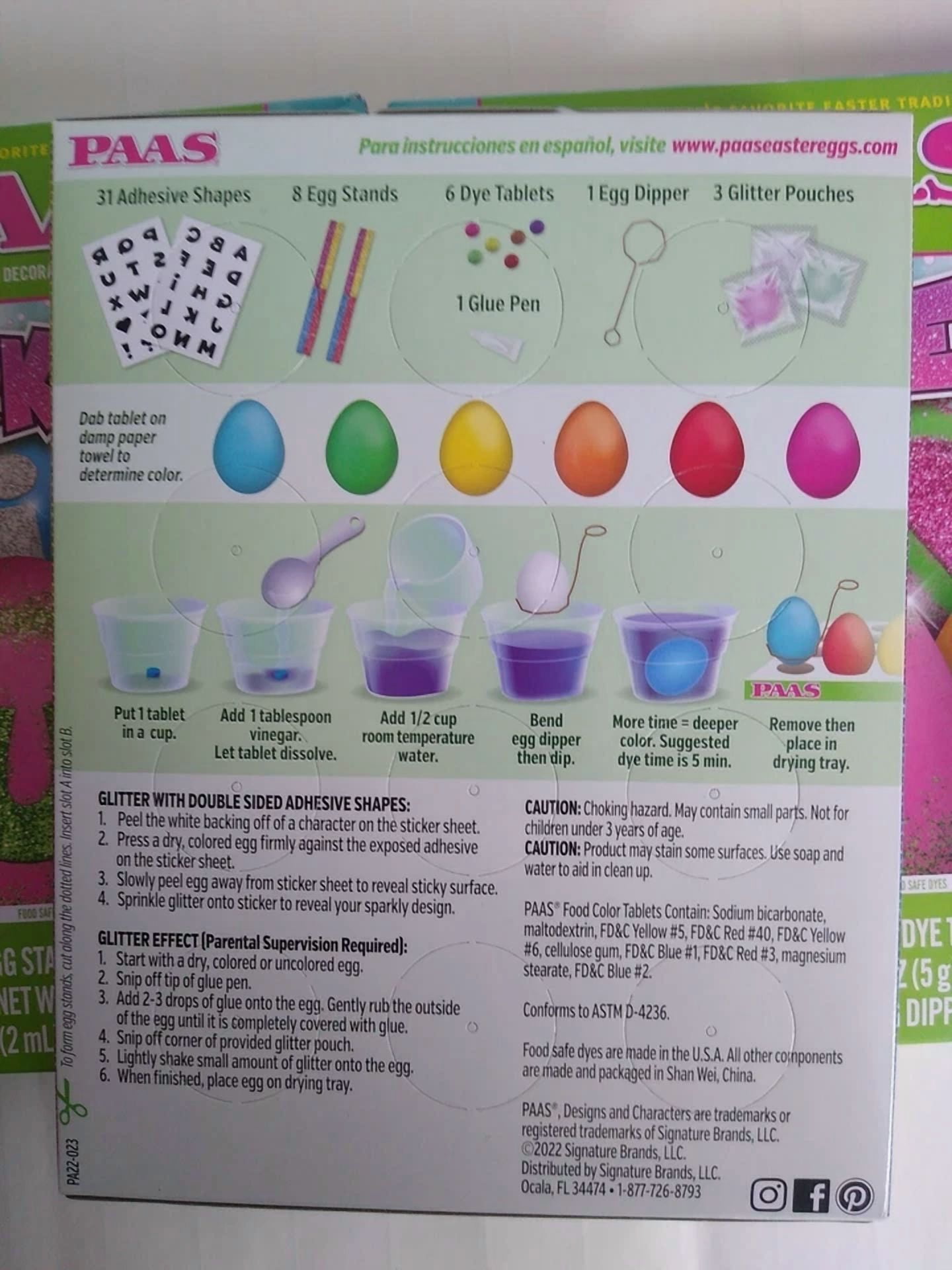 CIRCLE- Lot Of 3 Paas Sparkles Egg Coloring Decorating Kit