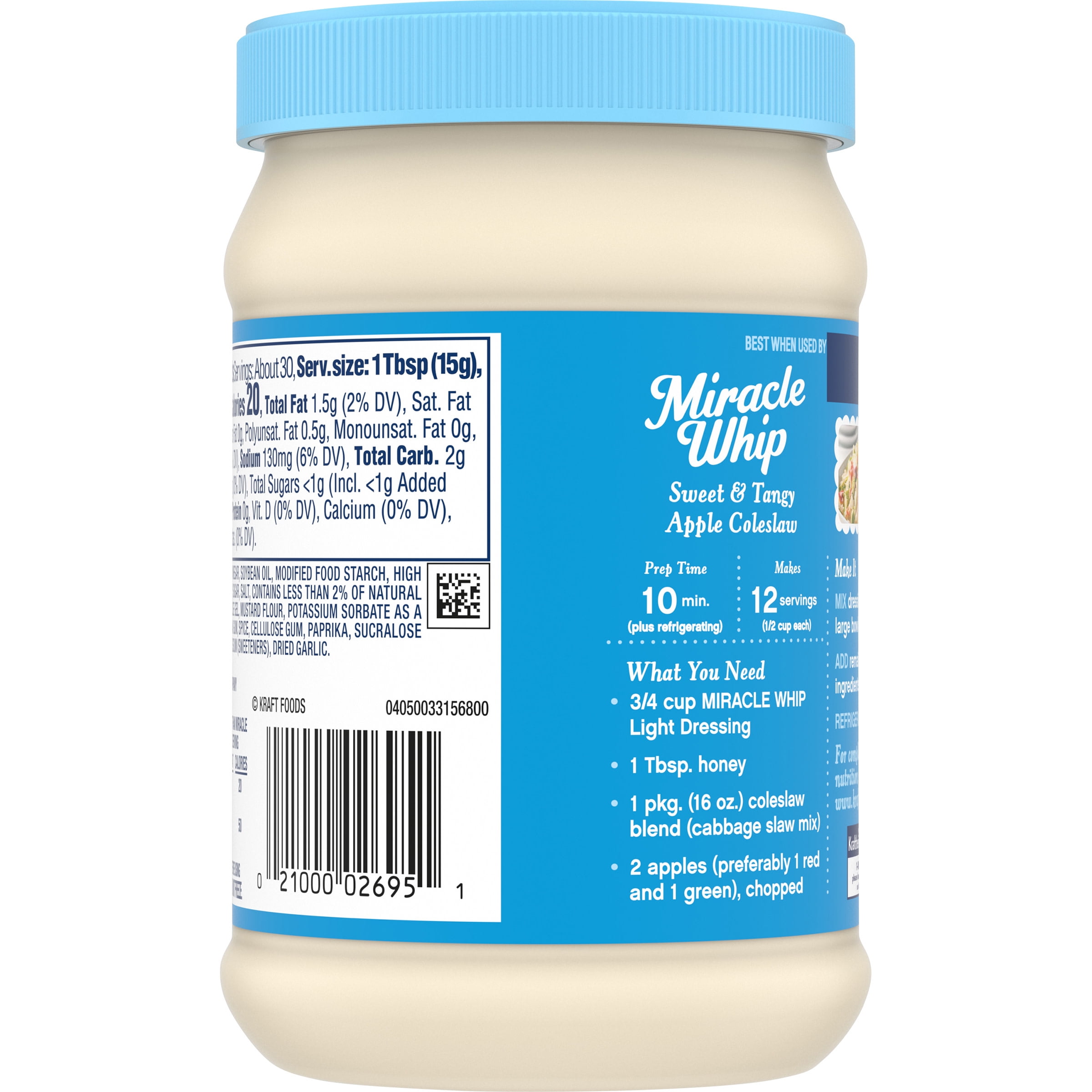 Miracle Whip Light Mayo-Like Dressing, 10 ct / 15 fl oz - Pay Less Super  Markets