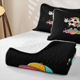 thumbnail image 4 of Feelyou Cartoon Soccer Dripping Twin Quilt Set for Boys, Streetwear Hotdog Twin Coverlet Set, 2pcs, 4 of 7