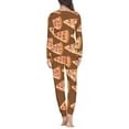 thumbnail image 3 of Renewold Pajamas Pants for Women Lady Pizzas Printed Nightwear Long Sleeve Scoop Neck Sleepwear Winter Outdoor Casual Pajama Lingerie Set Size L, 3 of 5