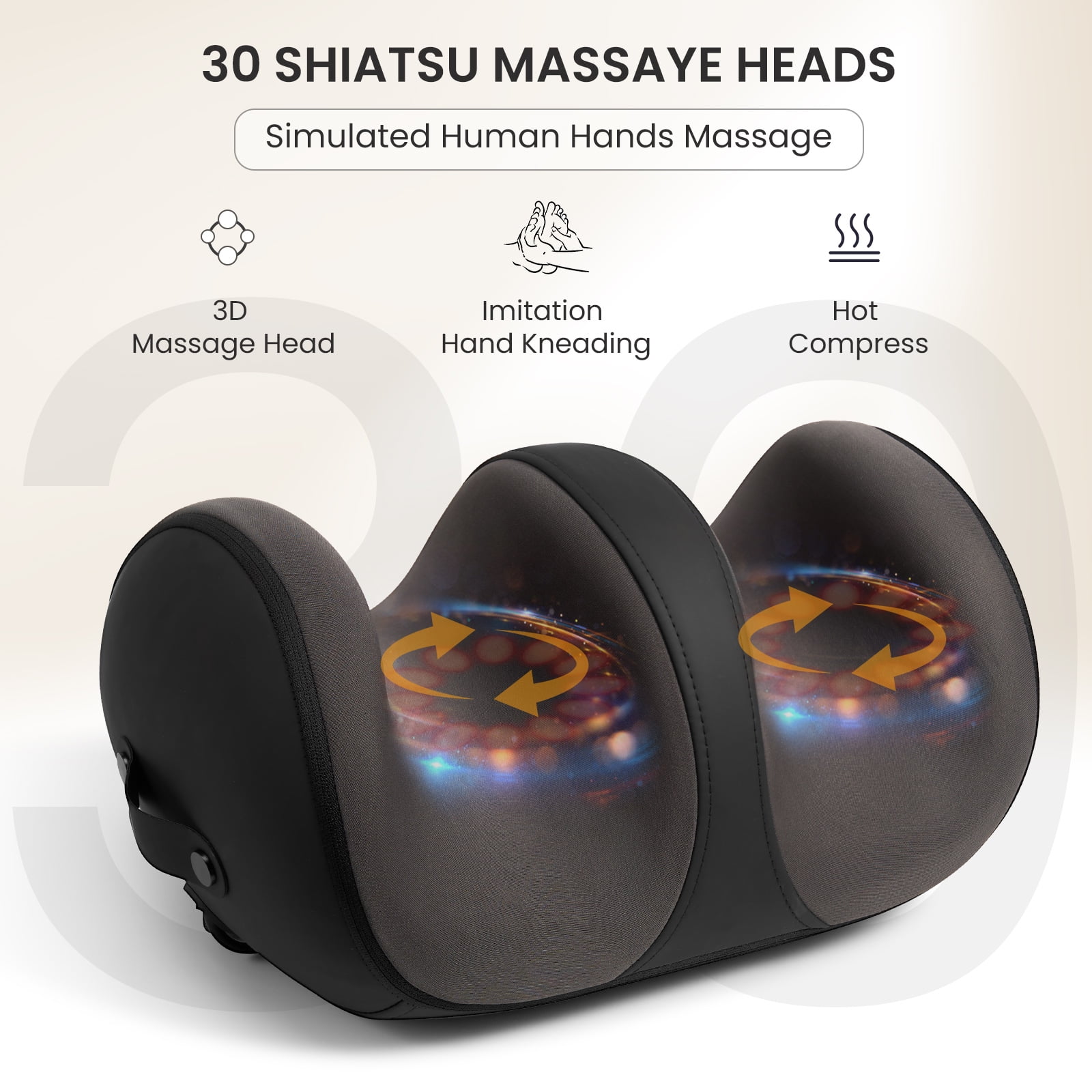 Naipo Electric Shiatsu Foot Massager Calf with Heat, Deep Kneading & Rolling Ankle Massage - Relaxing Muscle Relax, Ideal Gift for Men & Women, Leg Massager