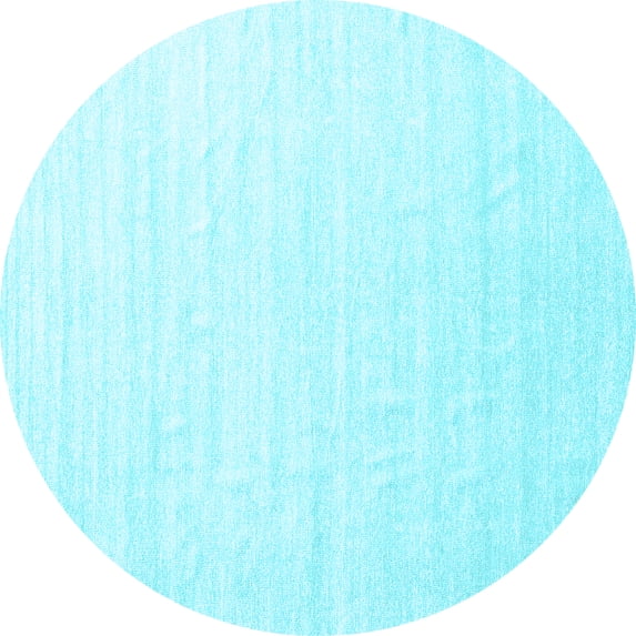Ahgly Company Indoor Round Solid Light Blue Modern Area Rugs, 8' Round